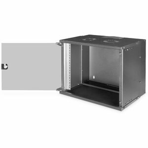 Digitus SOHO PRO 9U Wandmontierbar Geschlossener Schrank Rackschrank für Networking327 mm Rack Depth - Schwarz - Blech, St