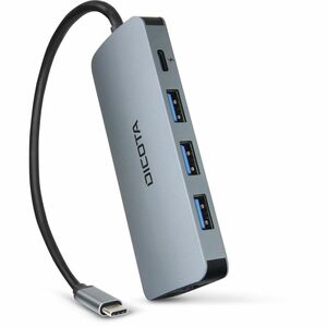 Station d'accueil Dicota USB Type C pour Notebook, Moniteur - Lecteur de carte mémoire - SD, microSD - Argenté - 4K UHD - 