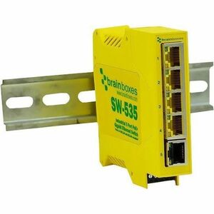Brainboxes SW-535 Ethernet Switch - 5 Ports - Gigabit Ethernet - 10/100/1000Base-T - 2 Layer Supported - 5.50 W Power Cons