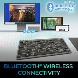 Adesso EasyTouch 7000 Multi OS Bluetooth Scissor Switch Keyboard with CoPilot AI Hotkey - Wireless Connectivity - Bluetoot