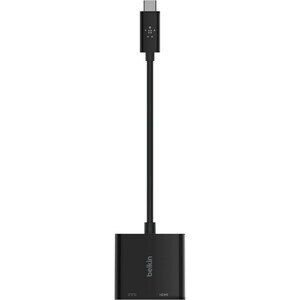 Belkin A/V Adapter - 1 x Type C USB Male - 1 x HDMI Digital Audio/Video Female, 1 x USB Type C Power Female - 3840 x 2160 