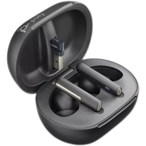 Poly Voyager Free 60+ UC True Wireless Earbud Stereo Earset - Carbon Black - Microsoft Teams Certification - Binaural - In