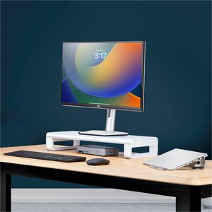 StarTech.com Ergonomischer Monitorständer, bis 15kg, Feste Höhe 9cm, Schreibtisch Bildschirmerhöhung/Monitorerhöhung, Lapt
