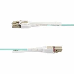 StarTech.com 10m (32.8ft) LC (UPC) OM4 Multimode Fiber Optic Cable, Push Pull Tabs, 50/125, 100G, Low Insertion Loss, Fibe