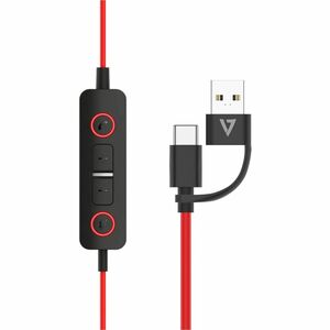 Cuffie V7 Premium HU621 Cavo Over-the-head, On-ear Stereo - Nero, Rosso - Microsoft Teams Certification - Binaural - Supra