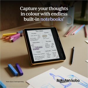 Lettore di testo digitale Kobo Libra Colour - Nero - 24000 Libro(i) - 32 GB Flash - 17,8 cm (7") Display - Touchscreen - 1