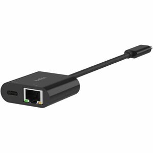 Belkin Connect Ethernet Adapter for MacBook, iPad Pro, MacBook Pro, Workstation - Portable - Black - USB Type C