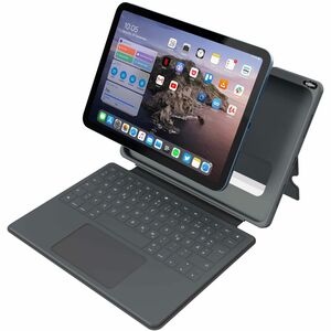 DEQSTER Robust Tastatur/Cover für 27,7 cm (10,9 Zoll) Apple, Logitech iPad (10. Generation), iPad (2022) Tablet - Grau - S