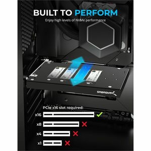 Sabrent 4-Drive M.2 NVMe SSD to PCIe 4.0 x16 Bifurcation Adapter Card with Active Cooling