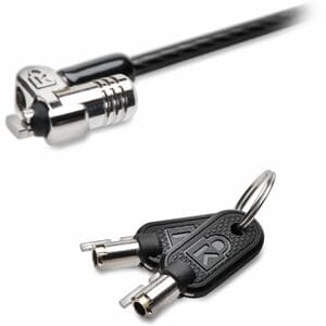 Kensington MicroSaver 2.0 Keyed Laptop Lock - Master Keyed On Demand - TAA - 6 ft Cable - Patented T-bar/Key Lock - Carbon