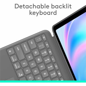 Logitech Combo Touch iPad Air 13-inch (M2 & M3)(2024 & 2025) Keyboard Case - Detachable backlit keyboard, Oxford Grey - Sc