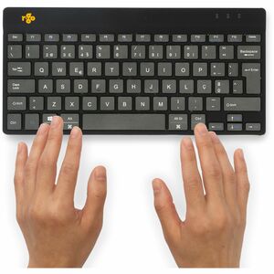 R-Go Compact Break Keyboard - Compact - Wireless Connectivity - USB Type C Interface - Portuguese - QWERTY Layout - Black 