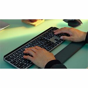 Logitech MX Keys S Keyboard - Wireless Connectivity - USB Interface - English (UK) - QWERTY Layout - Space Gray - Membrane