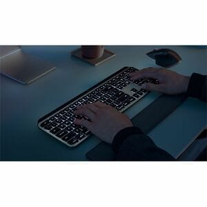 Logitech MX Keys S Keyboard - Full-size - Wireless Connectivity - USB Interface - English (US) - QWERTY Layout - Space Gra