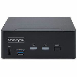 StarTech.com 2-Port Dual-Monitor DisplayPort 1.4 KVM Switch, 8K 60Hz / 4K 144Hz, 2x USB 10Gbps Ports, Hotkey Switching, TA