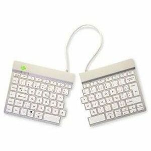 R-Go Split Break Keyboard - Wireless Connectivity - USB Type C Interface - Belgian - AZERTY Layout - White - Scissors Keys