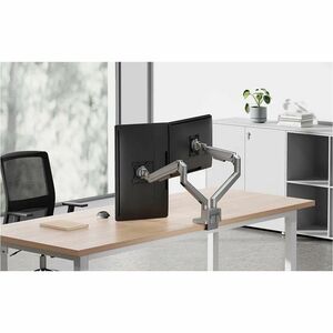 Neomounts NEXT Slim Mounting Arm for Display Screen, Flat Panel Display, Curved Screen Display, Monitor - Silver - Height 