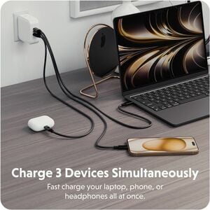 Hyper HyperJuice HJ1003WHWWGL 70 W AC Adapter - 1 USB - 2 USB Type-C - For Notebook, Smartphone, Tablet PC, Headphone, Mac
