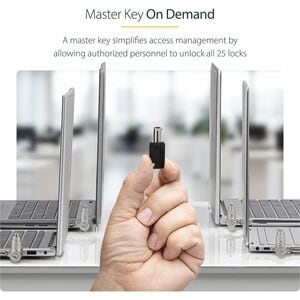 StarTech.com 25-Pack Universal Laptop Lock 6.6ft, Master Keyed Locking Cable, Security Cable, Compatible w/Noble Wedge®/Na