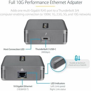 StarTech.com 10Gigabit Ethernet Card for Switch/Computer/Access Point - 10GBase-T - Portable - TAA Compliant - Thunderbolt