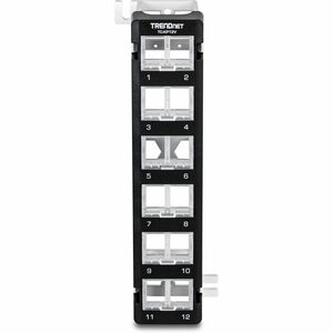 TRENDnet TC-KP12V 12 Port(s) Blank Patch Panel - Black Powder Coat - Wall Mountable