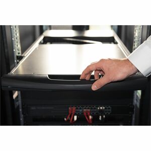 Digitus LCD Rack Console KVM Switch - Jet Black - 48.3 cm (19") LCD - HD - 1920 x 1080 - 8 x Network (RJ-45) - 3 x USB - K