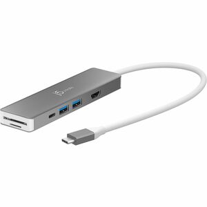 j5create Elite JCD390 USB Type C Docking Station for Memory Card Reader, Flash Drive - Charging Capability - Memory Card R