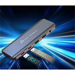 j5create Mini Dock JCD398 USB-Typ C Docking Station für Festplatte, Kamera, Flash-Laufwerk, Kopfhörer, Tablet, Webcam, Tas