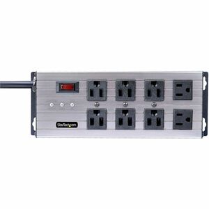 StarTech.com 8-Outlet Industrial Power Strip 125V/15A, EMI/RFI Isolation, Surge Protection, Mountable PDU, 12ft NEMA 5-15P