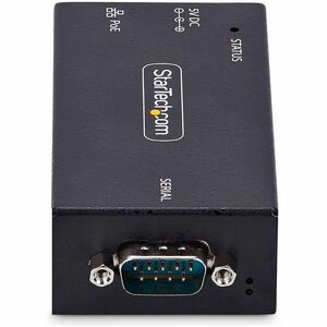 StarTech.com 1-Port Serial to Ethernet Adapter, 802.3af PoE Powered Serial Device Server, Wall/DIN Rail Mount, LAN To DB9 