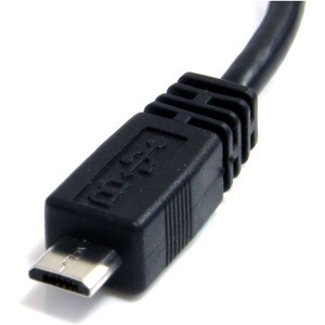 6IN MICRO USB CABLE - A TO MICRO B - USB TO MICRO B - 1X USB 2.0 A MALE 1X USB 2.0 MICRO-B MALE - 6-INCHES - BLACK