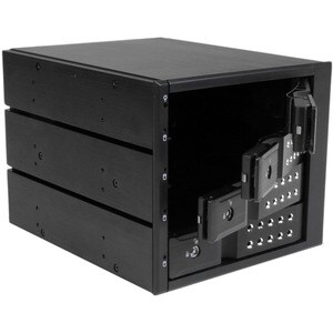 4 DRIVE BAY ALUMINUM TRAYLESS HOT SWAP MOBILE RACK BACKPLANE WITH FAN  LOCK FOR 3.5IN SAS II / SATA III - 6 GBPS HARD DRIV