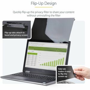 StarTech.com Plastik Blendfrei Blickschutzfilter - Transparent - 1 - für 33,8 cm (13,3 Zoll) Widescreen LCD Notebook, Moni