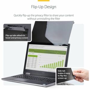 StarTech.com 17-inch 16:10 Flip-Up Privacy Screen with Touch, Anti-Glare Blue Light Filter, Laptop Monitor Screen Protecto