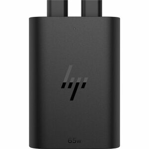HP 65W GaN USB-C Laptop Charger. Input voltage: 90 V, Output power: 65 W, Input current: 1.6 A. AC adapter output current: