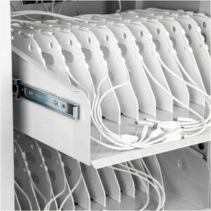 Rocstor Volt C32 Charging Cart - 0 Shelf - 3 Drawer - 4 Casters - 5" Caster Size - Steel, Rubber - 21.74" Width x 32.29" D