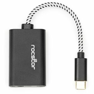 Rocstor Premium USB-C to 3.5mm Stereo Speaker / Headphone and Microphone Audio Adapter - 1 x USB Type C - Male - 1 x Mini-