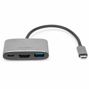 Rocstor Type-C to HDMI/USB-A/Type-C Data or PD3.1 Charging - for Monitor, Projector, Notebook - Charging Capability - USB 