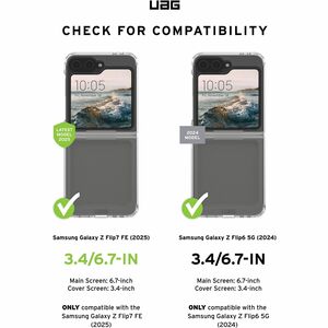 Urban Armor Gear Plyo Galaxy Z Flip6 (2024) Case / Plyo Galaxy Z Flip7 FE Case - Ice - For Samsung Galaxy Z Flip6, Galaxy 