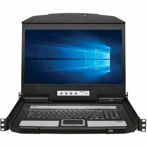 Tripp Lite series B021-SWHD-K LCD Rack Console KVM Switch - Metal, Plastic - Black - 1 Computer(s) - 47 cm (18.5") LCD - F