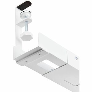 StarTech.com Under Desk Cable Management Tray, Length Adjustable, Clamp-On Installation, No Drilling Required, White - Len