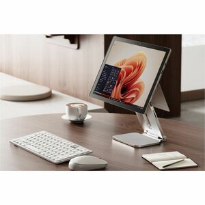 Kensington Elevated Stand for Surface - Desktop - Platinum - For Tablet, Workstation - Tilt, Compact, Portable, Foldable, 