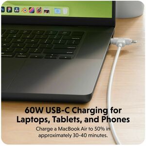 Hyper HyperJuice HJ4010WHGL 1.52 m Lightning/USB-C Data Transfer Cable - Cable for Notebook, Tablet, Phone, MacBook Air, H
