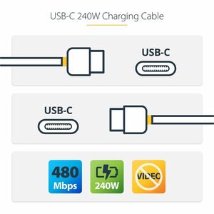 StarTech.com 2 m USB-C Datentransferkabel - 1 - Cable for Notebook, Ladegerät, Mobilgerät, Wandakku, Kfz-Ladegerät, Stroms