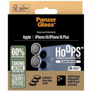 PanzerGlass Hoops Camera Lens Protector - Transparent - Glass, Silicone, Metal