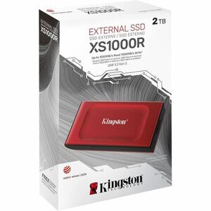 Kingston XS1000 2 TB Portable Solid State Drive - External - Red - Storage System Device Supported - USB 3.2 (Gen 2) - 105
