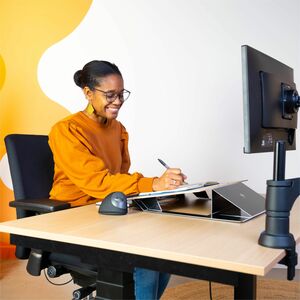 R-Go Read2Write portadocumenti, per leggere e scrivere, ergonomico, con poggiapolsi in morbida schiuma, legno di quercia