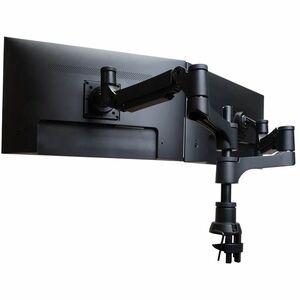 Braccio porta monitor R-Go Caparo, braccio porta monitor doppio regolabile con molla a gas, capacità di carico 3-9 kg, nero