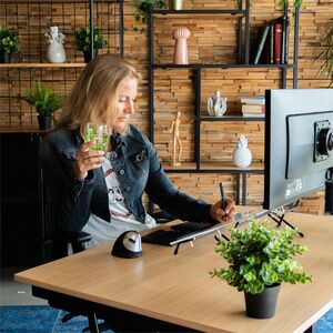 Portadocumenti R-Go Flex Read, ergonomico, con poggiapolsi in morbida schiuma, acrilico trasparent