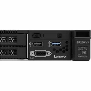 Servidor Lenovo ThinkSystem SR250 V3 7DCLA01TLA - 1 Xeon 2.60GHz - 32GB RAM - 960GB SSD - (2 x 480GB) SSD Configuration - 